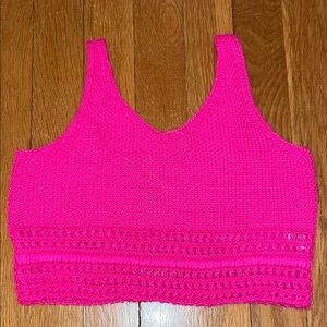 Aqua Girls Hot Pink Knit Crop Top NWOT
